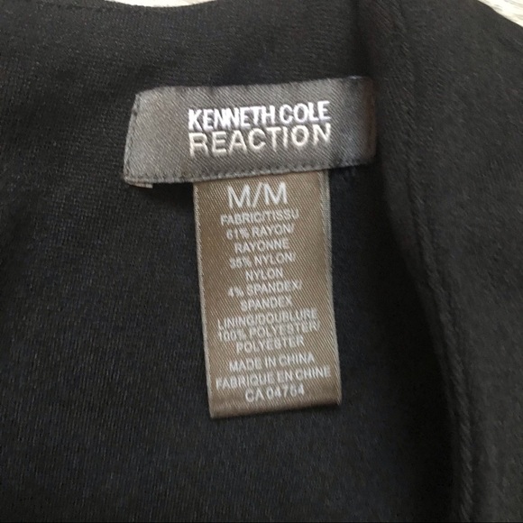 KENNETH COLE REACTION Cap Sleeve Black Dress with Exposed Zipper and Three Bows - Picture 4 of 10